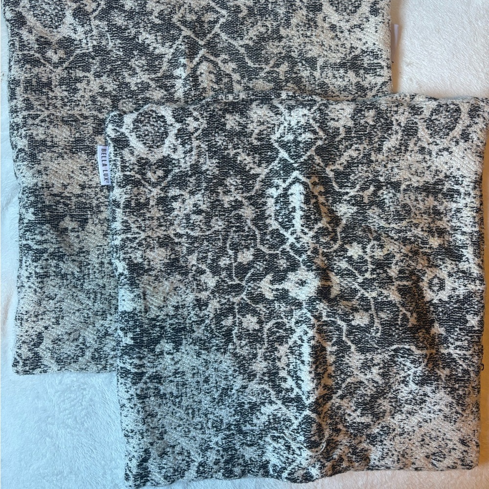 Luxurious Patterned Pillow Covers in Black and White